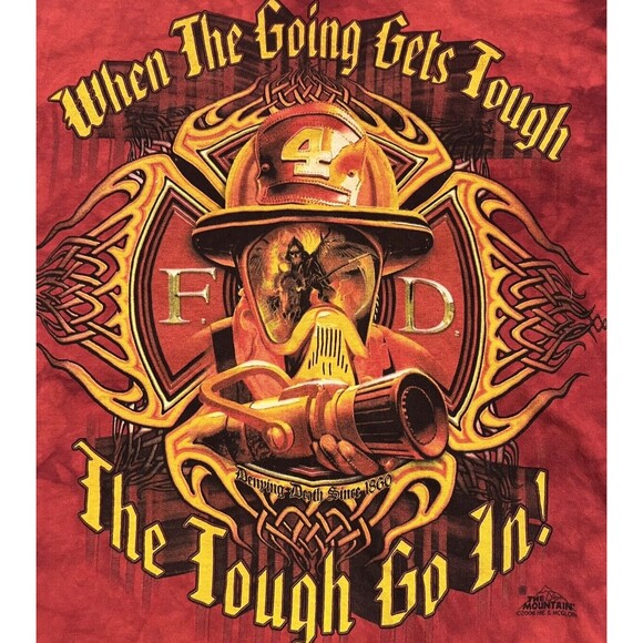 The Mountain Fire Dept Firefighter Tee T-shirt Tie Dye Medium M FD Vintage Y2K - Picture 2 of 5